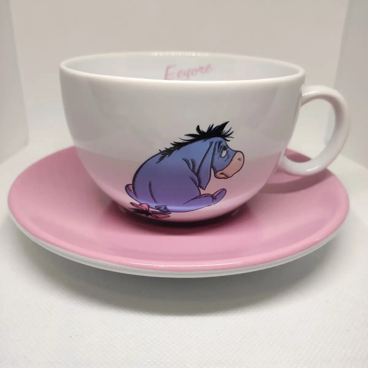 Disney Store Eeyore Tea Cup & Saucer Winnie the Pooh RARE Exclusive Mug Plate