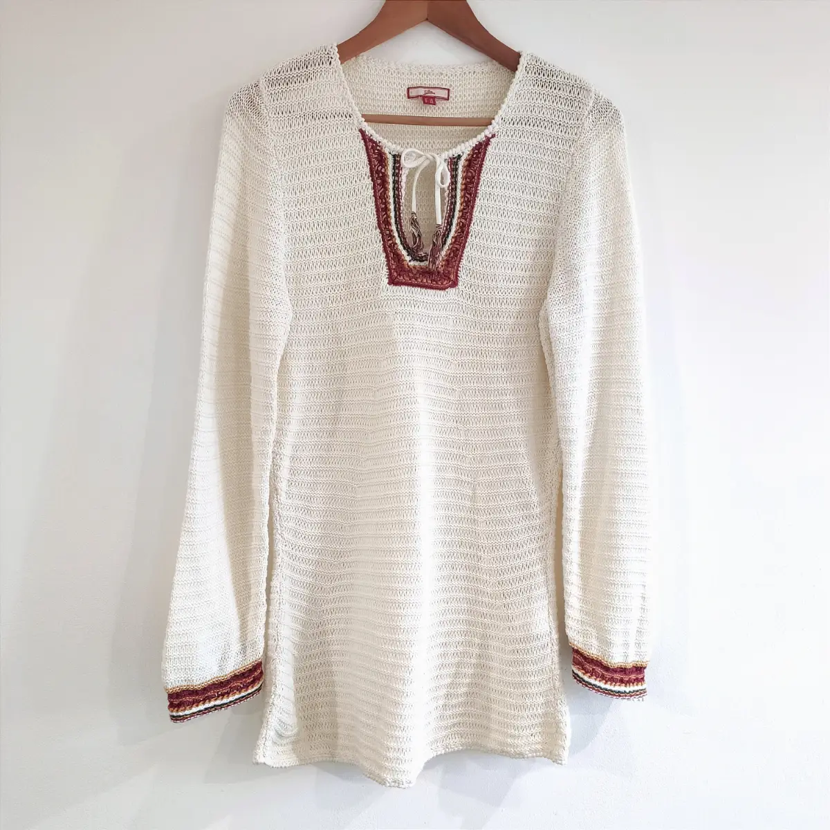 Joe Browns Crochet Style Knit Jumper Size 12 Tunic Top Dress Boho Hippie Festival