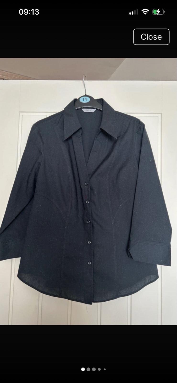 M&S cotton mix slim fit shirt size 14