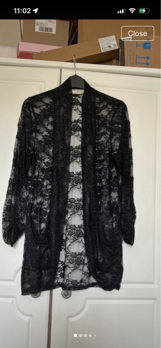 Black lace cardigan size 10-12