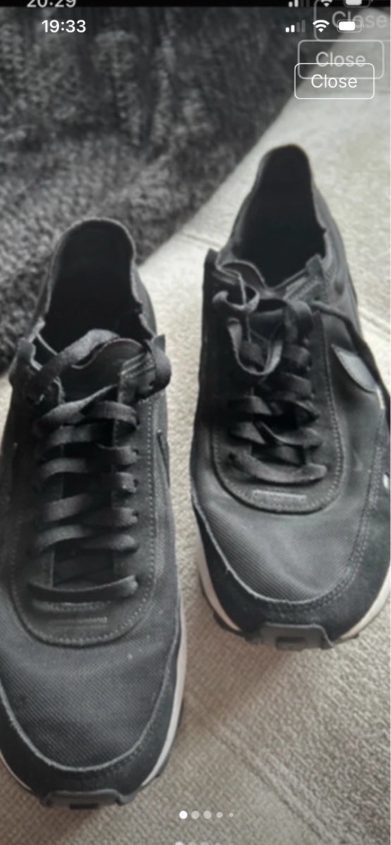 Nike waffle one black trainers size 8