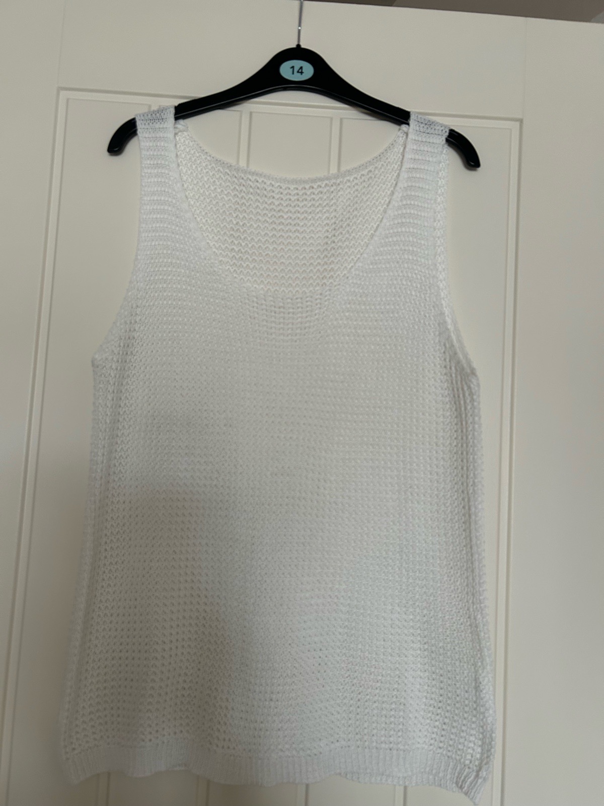 White knitted vest top size 12-14