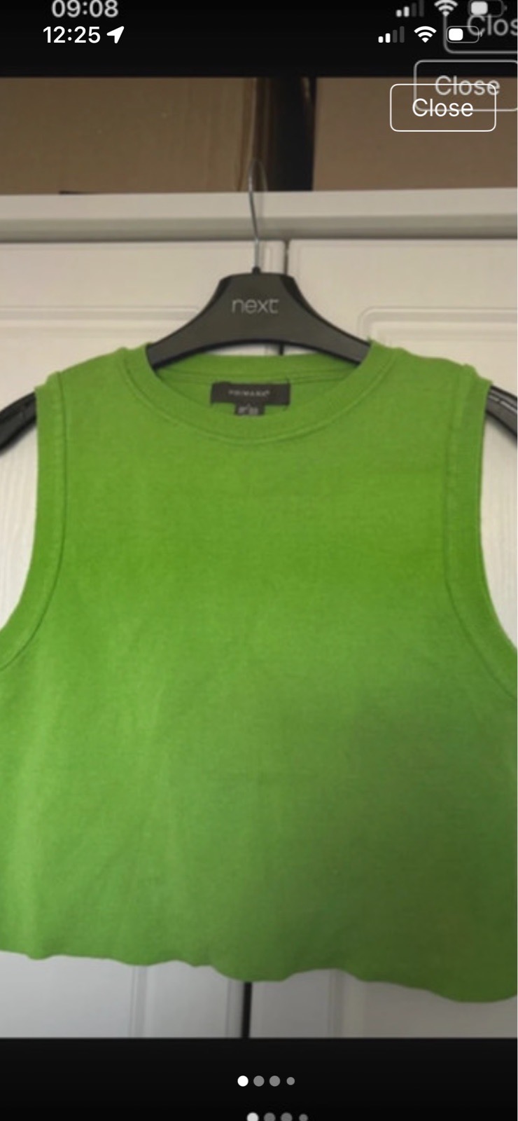 Green crop top size 12-14