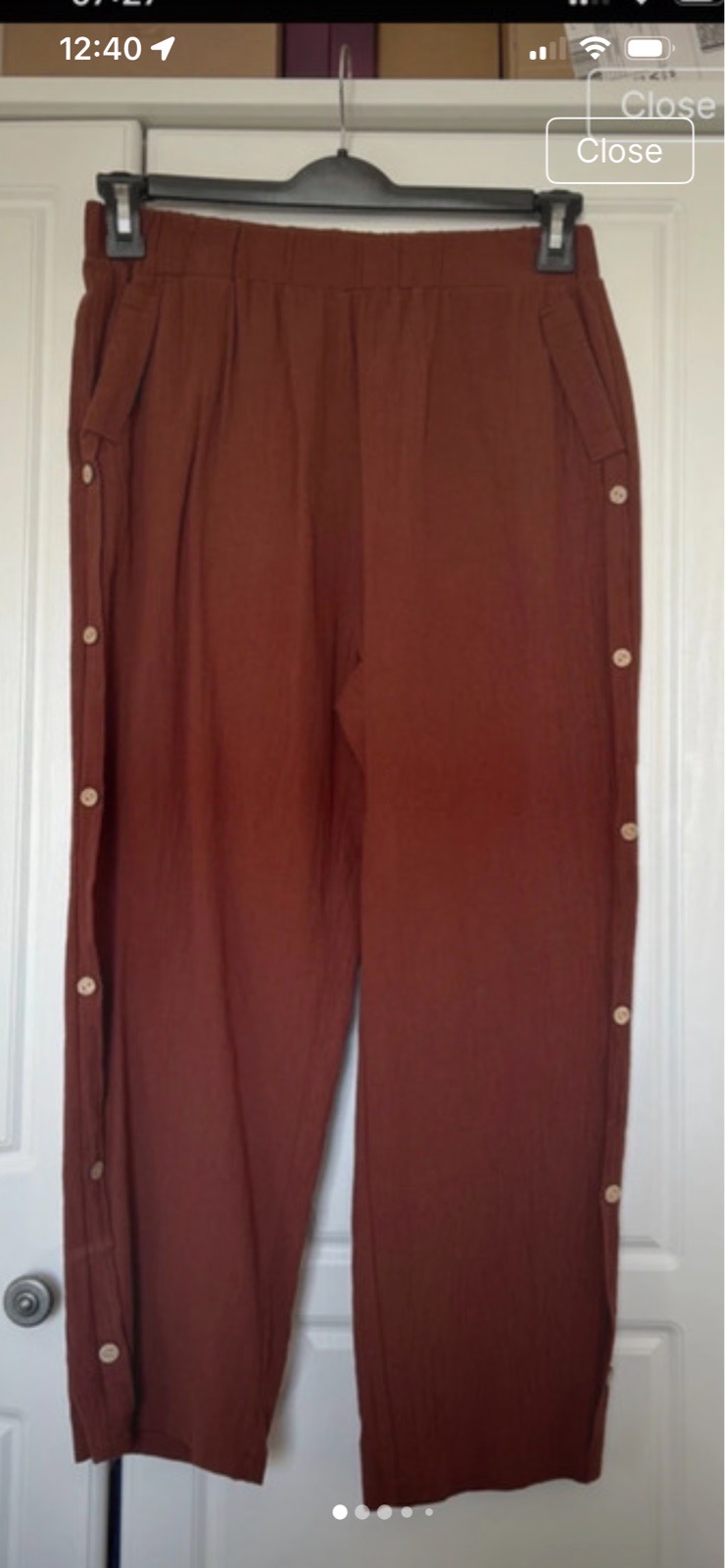 Pull on 3/4 chocolate pants size 12-14