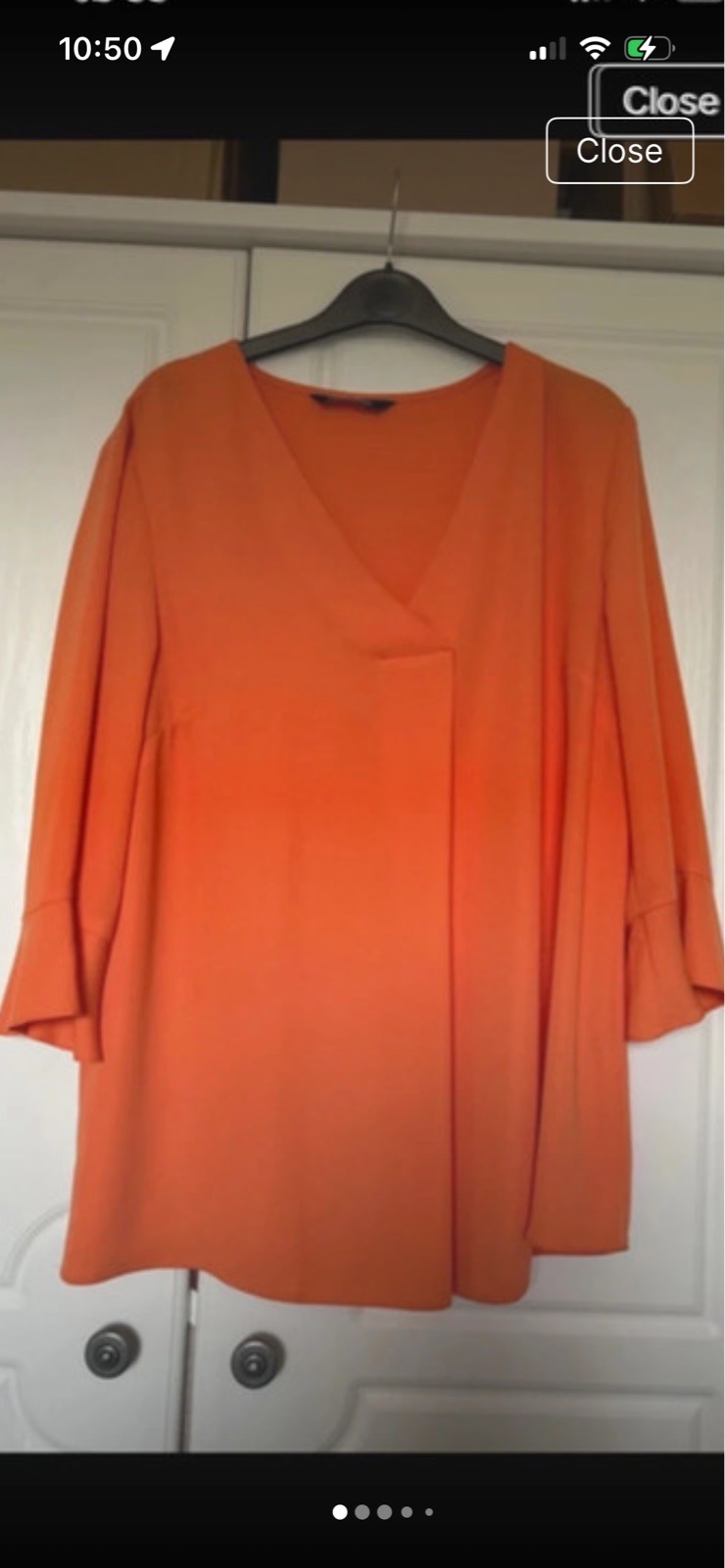 Kaleidoscope orange loose blouse size 14