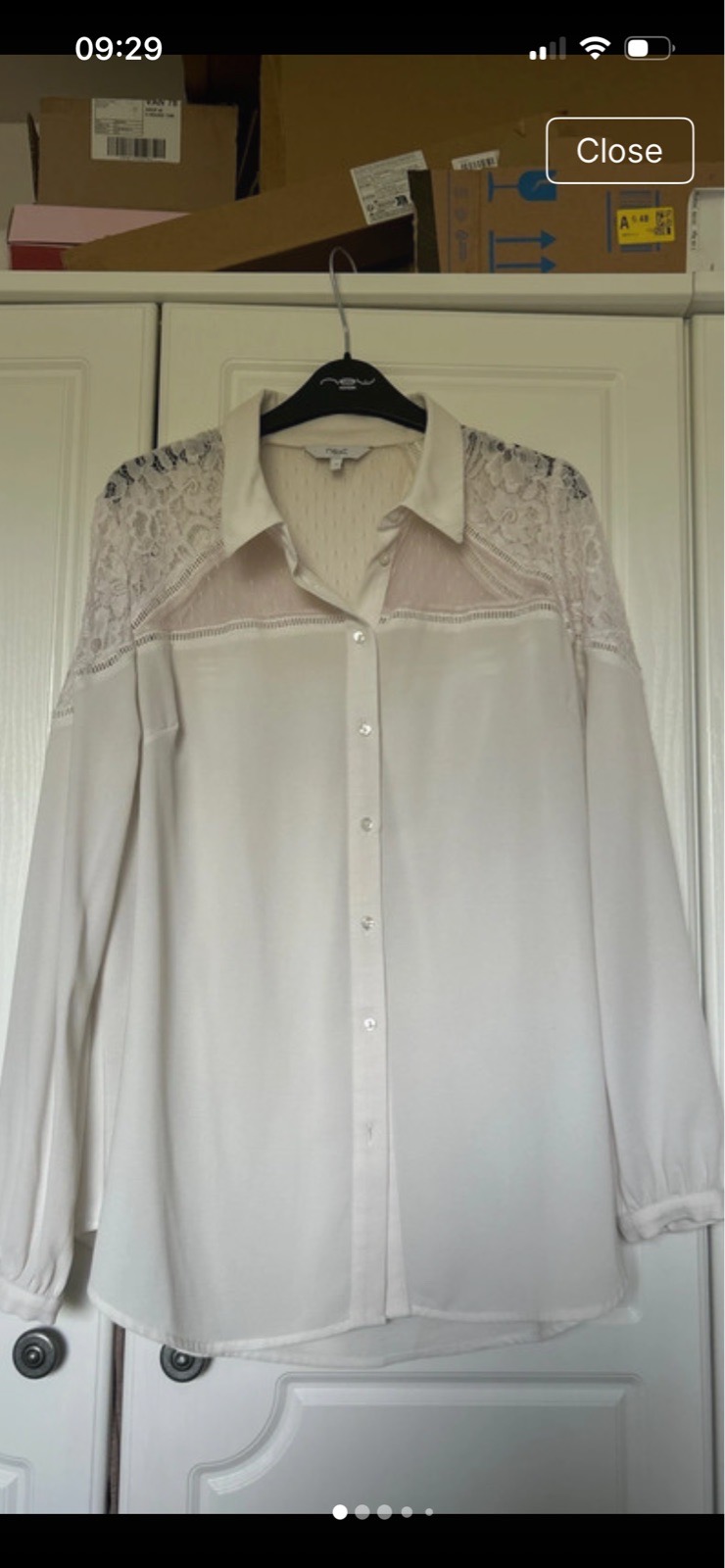 Next cream lace blouse size 16