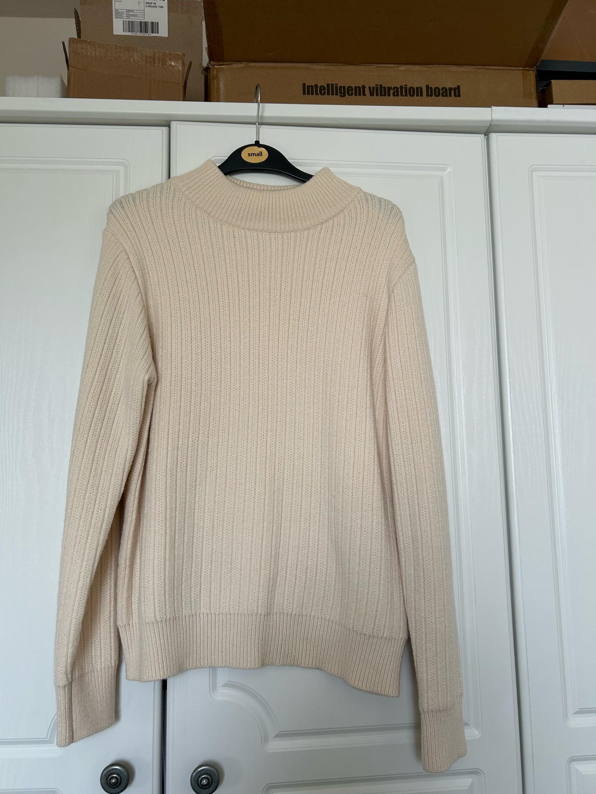 Fleece lined cream jumper size 12-14