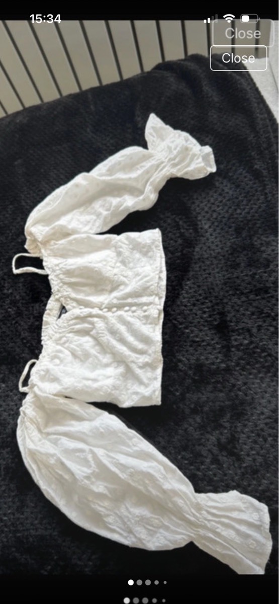 Zara crop off shoulder cotton top size XS 4-6