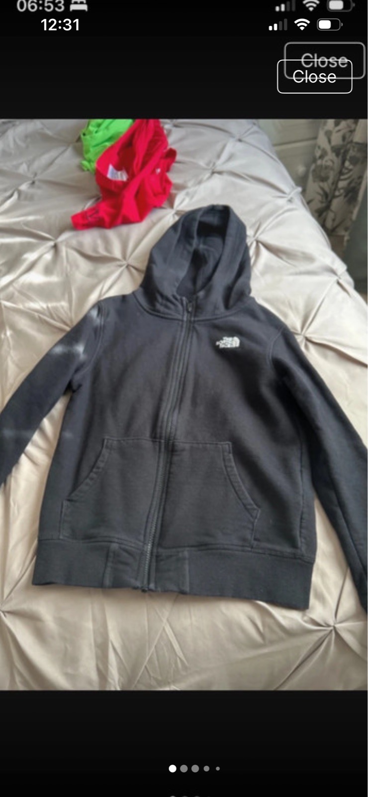 Boys North Face cotton zip up hoodie aged 8-9 M