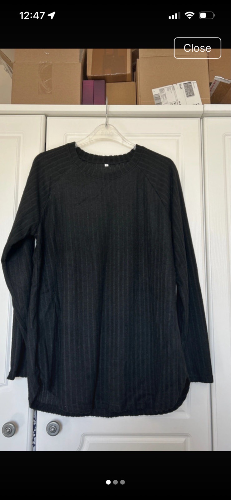 Black long sleeved top size 12-14 L