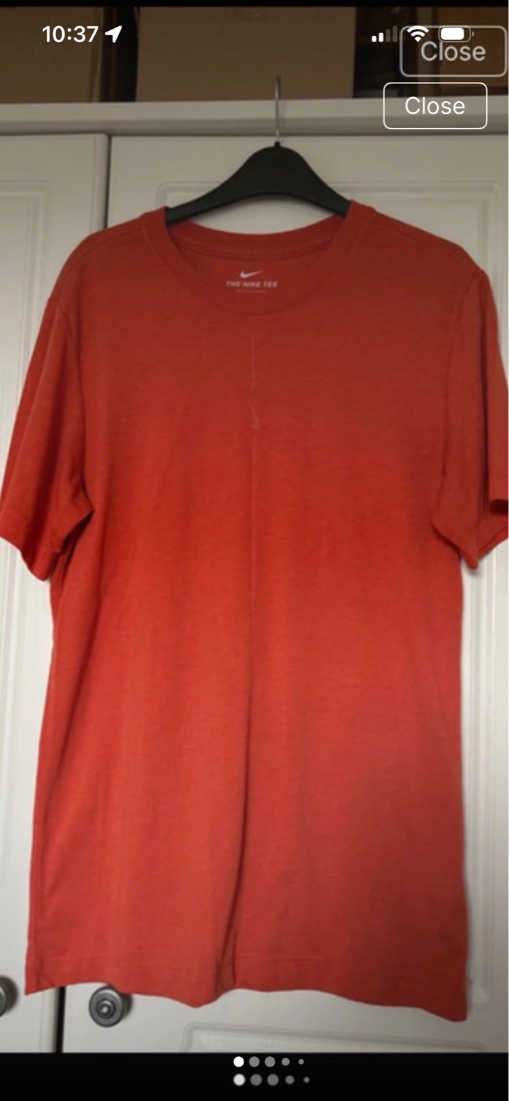 Men’s Nike orange dri fit t shirt size S