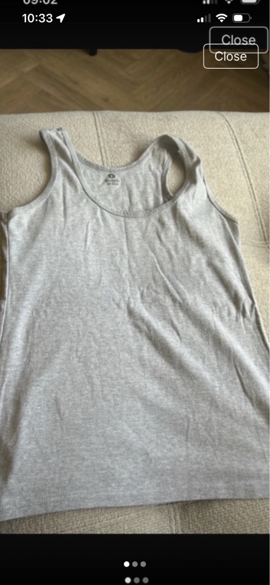 Grey cotton vest top size 12-14