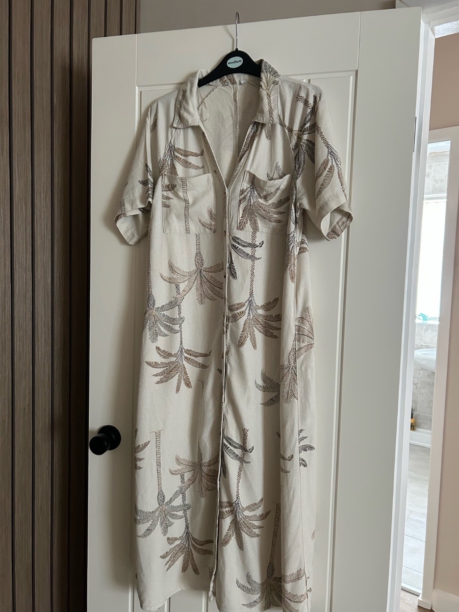 Matalan linen mix maxi shirt dress size 12-14