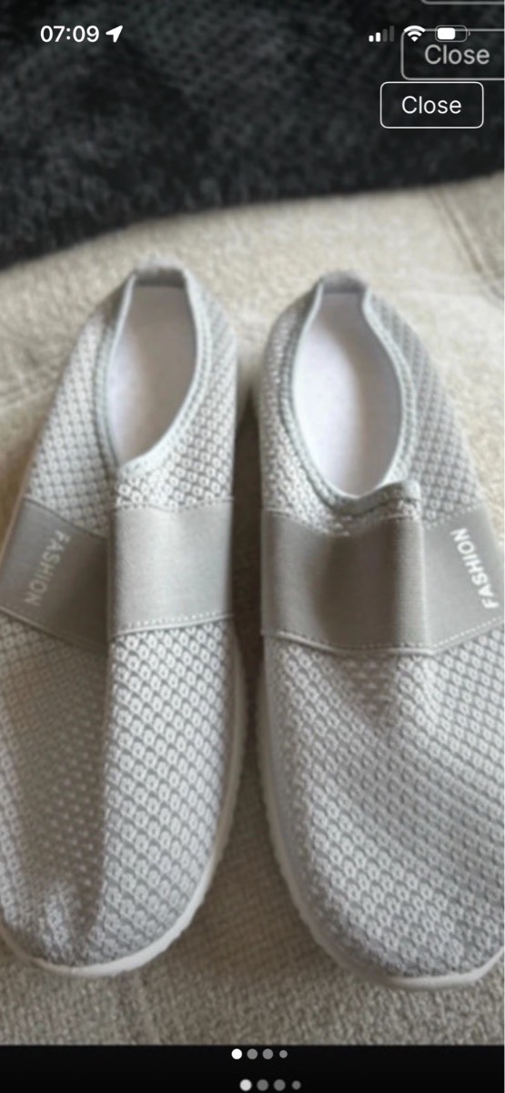Grey slip on summer pumps size 5