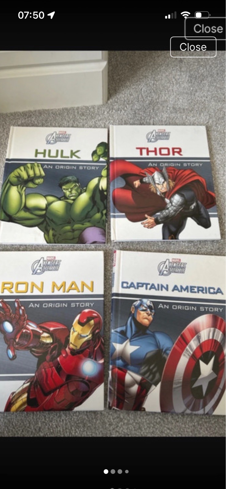 4 x Marvel Avengers hard back books