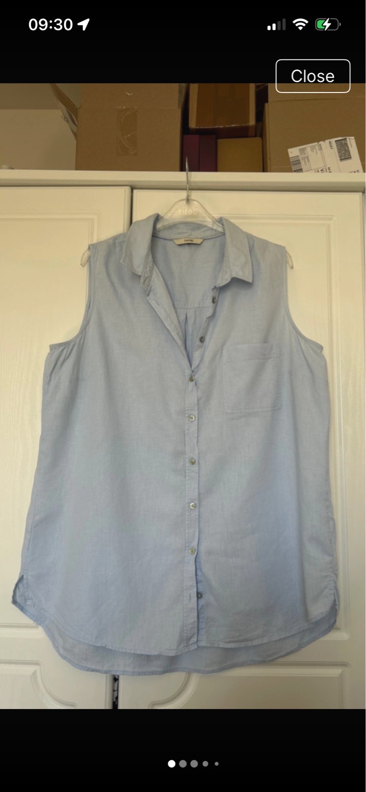 Linen mix sleeveless shirt size 14