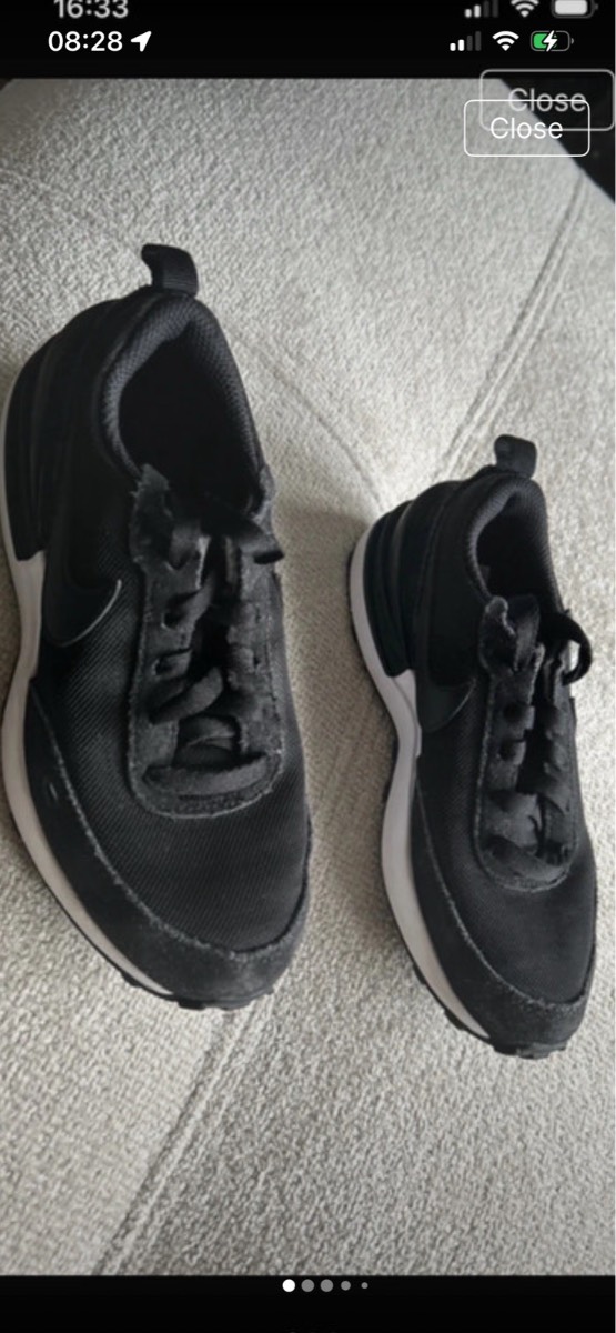 Boys black Nike Waffle One trainers size 13