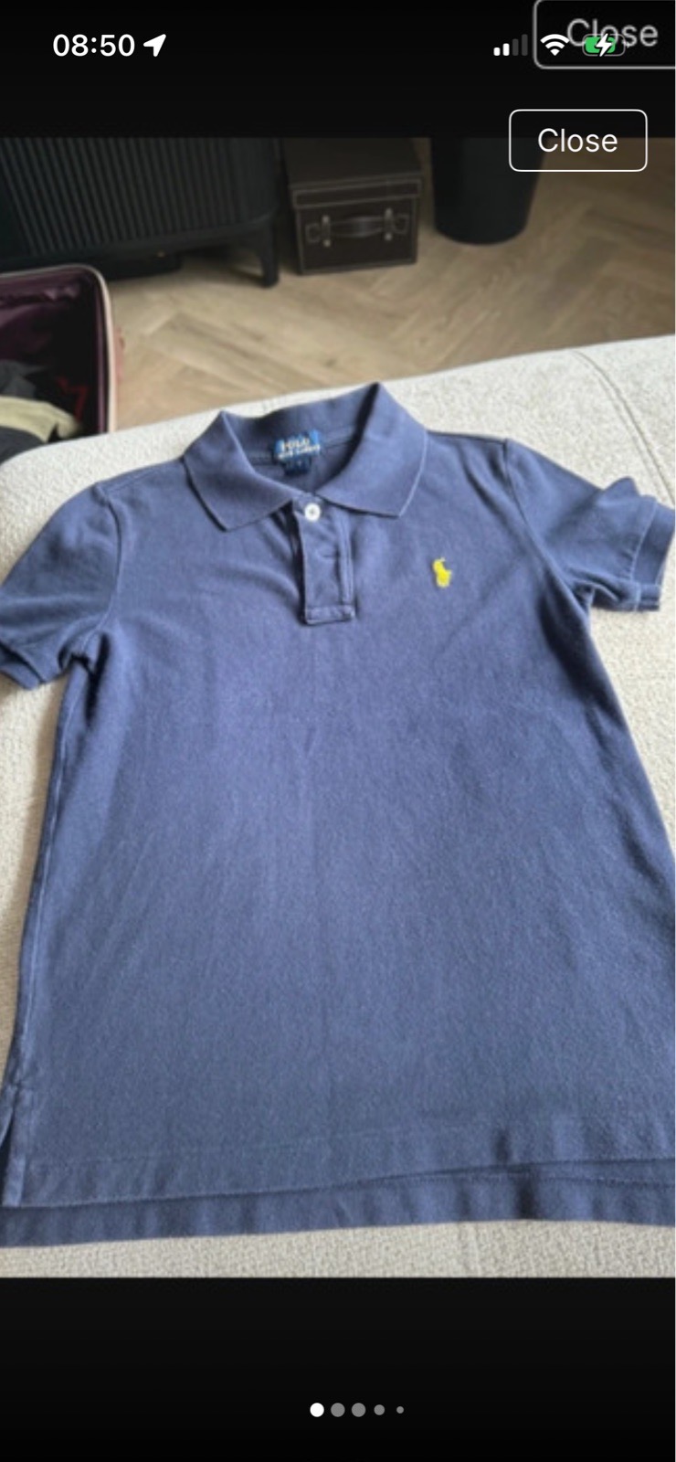 Ralph Lauren navy cotton polo shirt aged 7