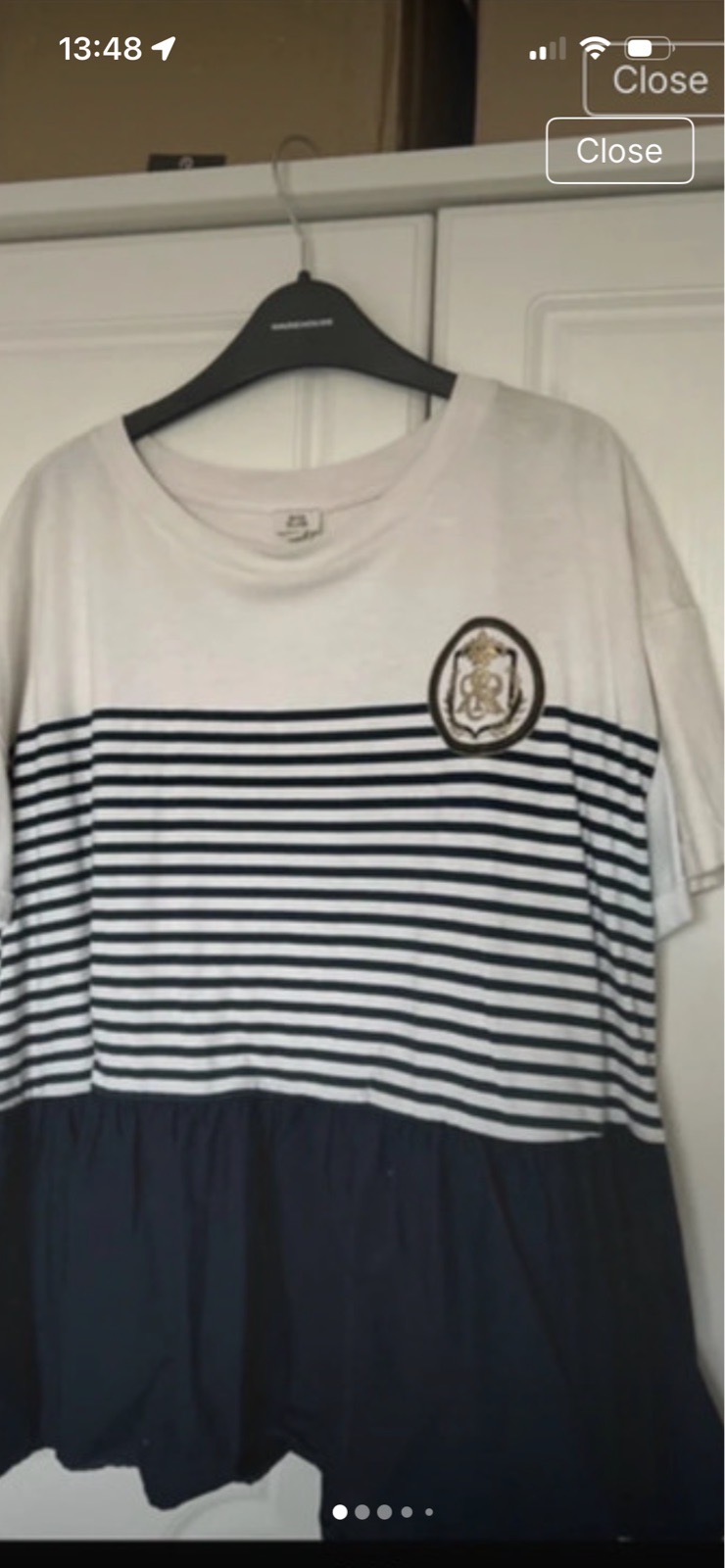 River Island sailor style top size 14