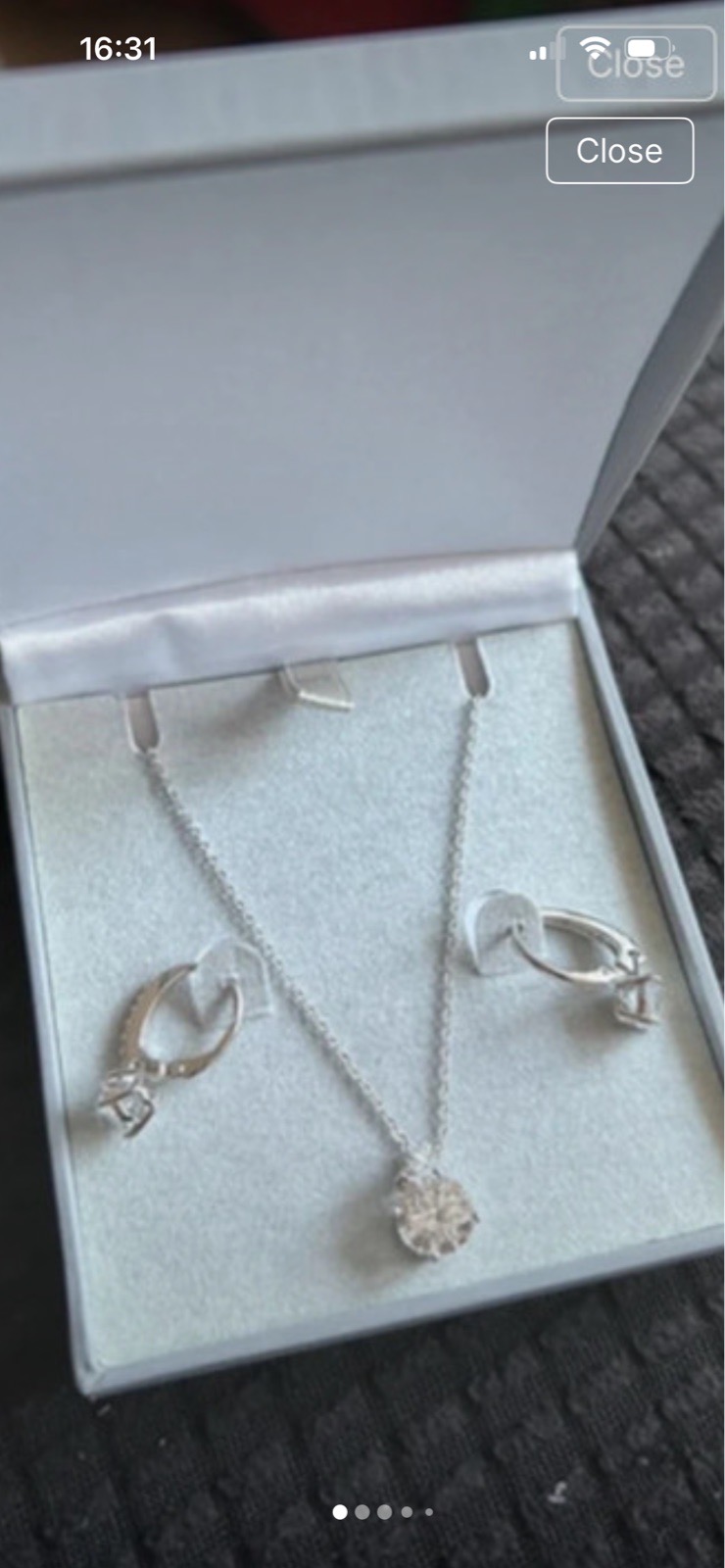 925 sterling silver cubic zirconia jewellery set boxed