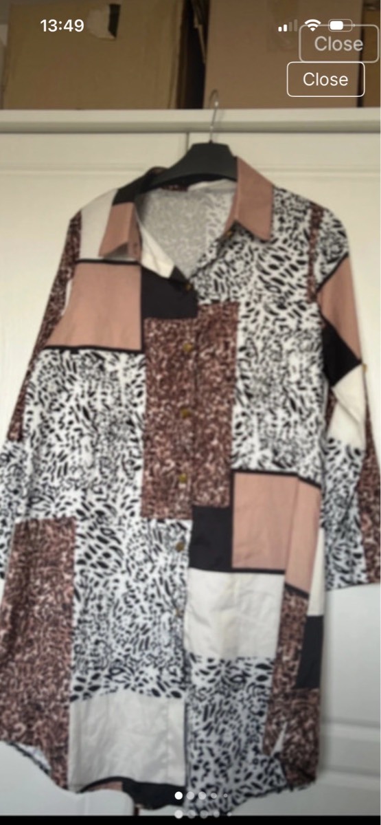 Ladies cotton mix shirt dress size 12-14