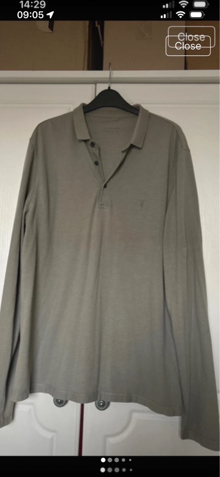 Men’s Allsaints long sleeved polo shirt size XXL