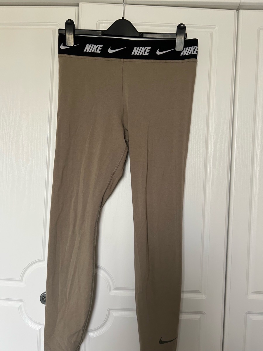 Nike khaki cotton mix leggings size L 12-14