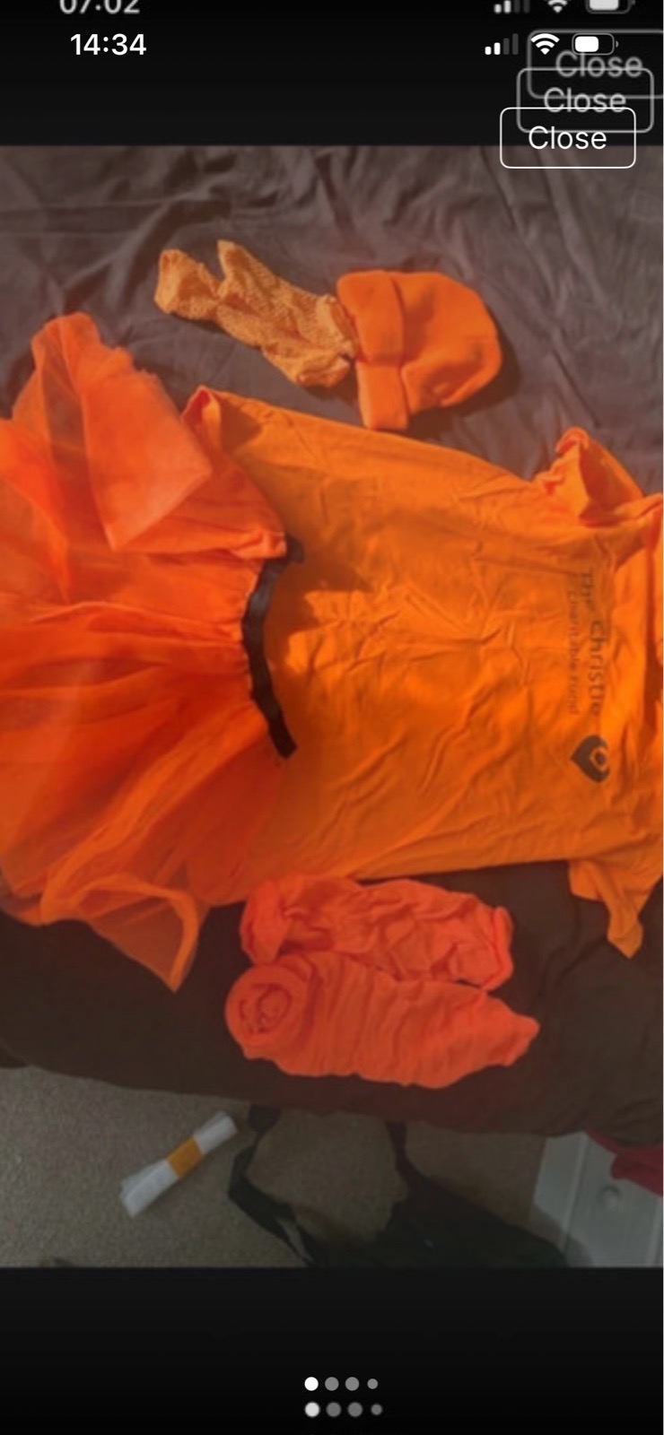 Orange festival outfit size 8-10
