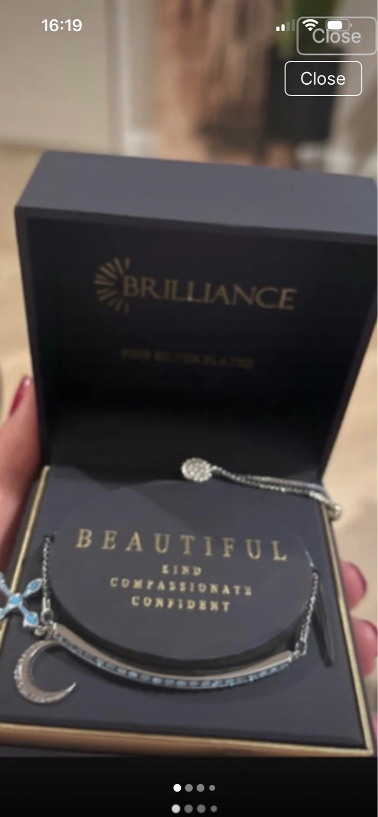 Brilliance silver plated boxed charm bracelet