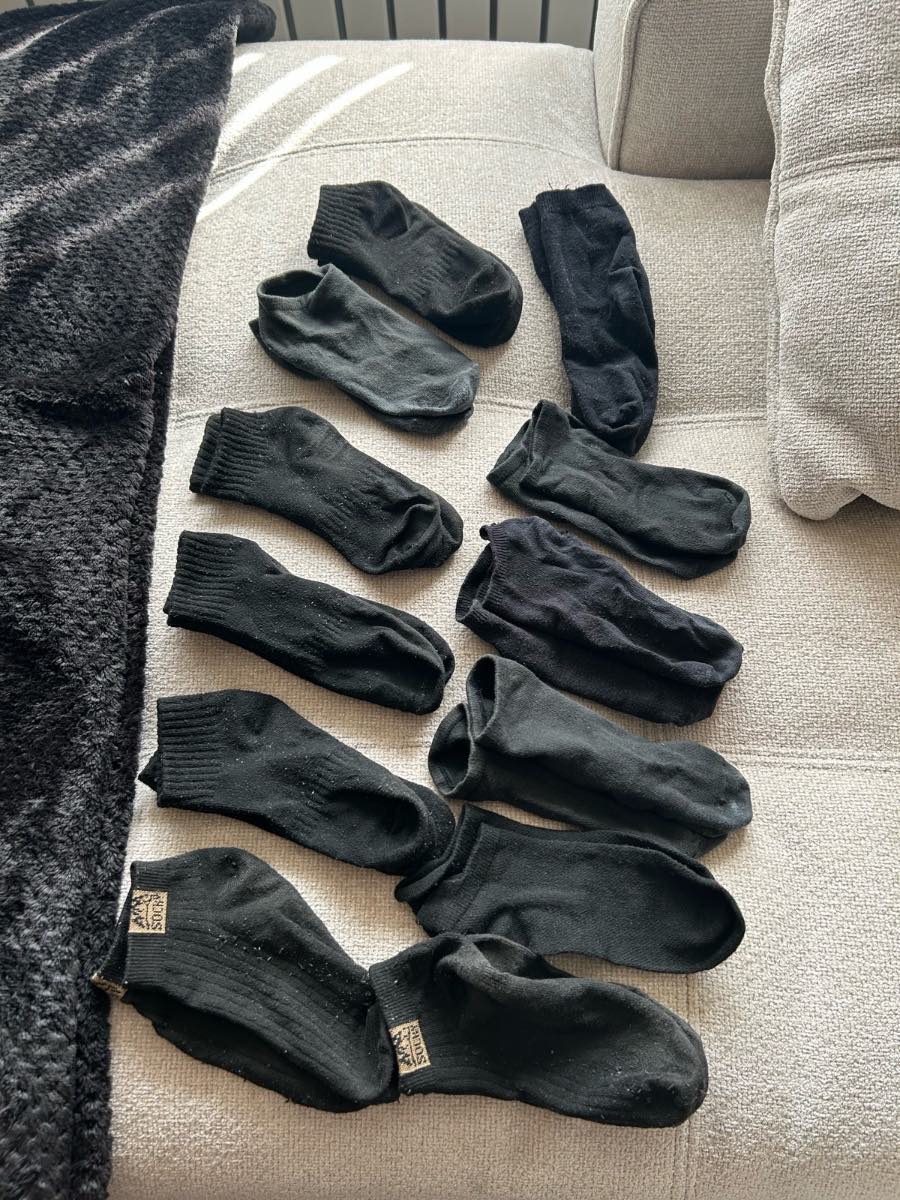 12 x pairs ladies black trainers socks size 4-6