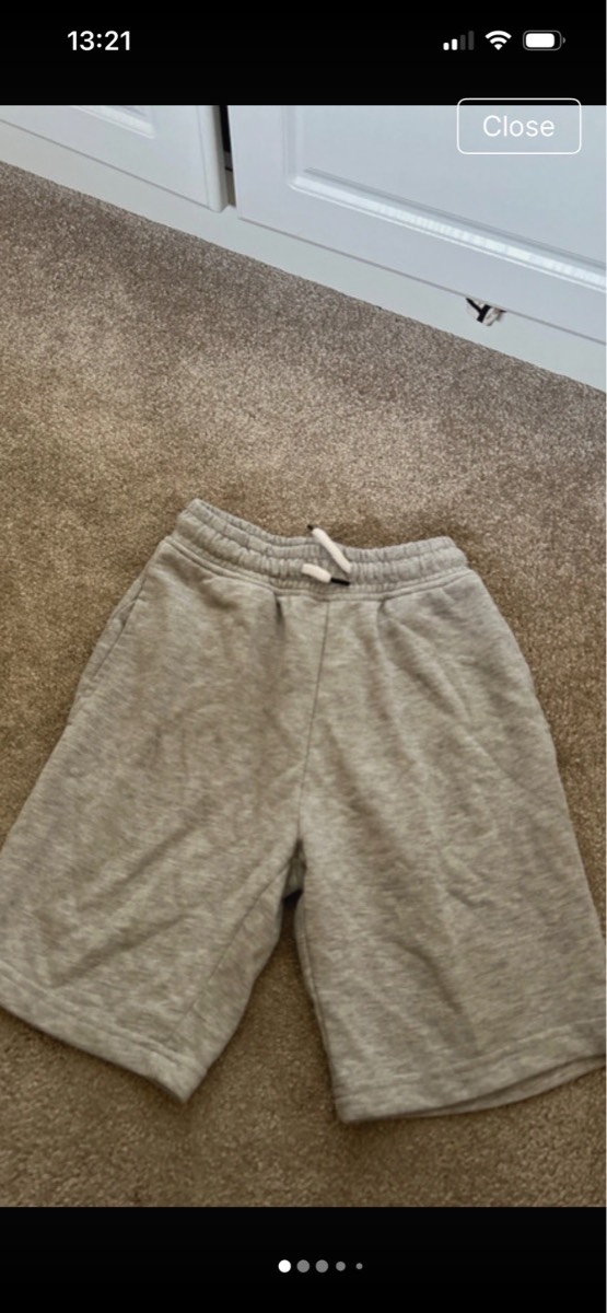 Next cotton grey mid length shorts aged 9