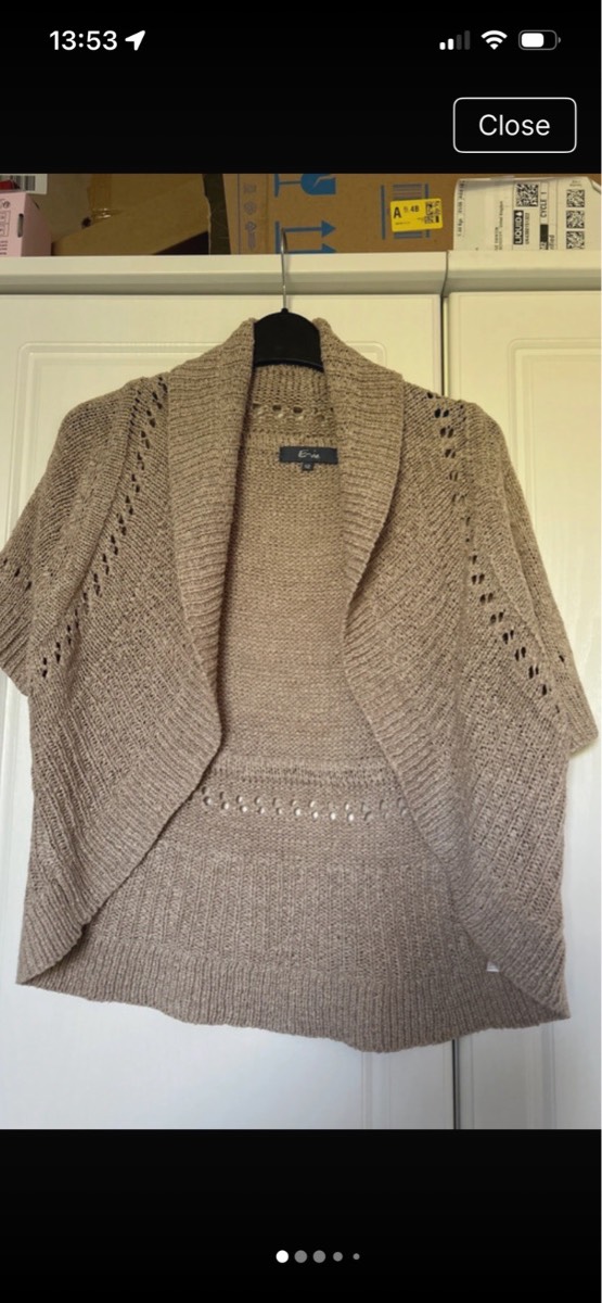 E-Vie stone knitted bolero size 12
