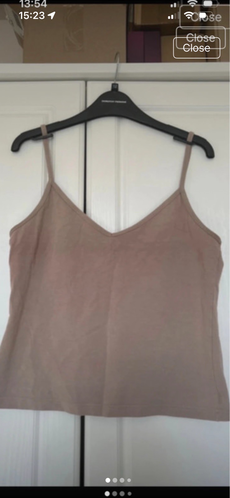 Cotton mix taupe cami size 10