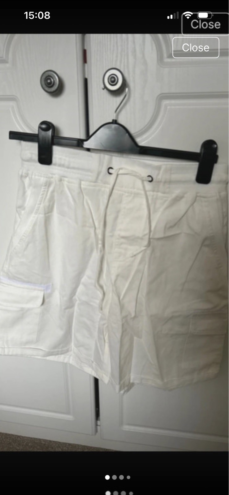 Cream cargo style shorts size L 12-14