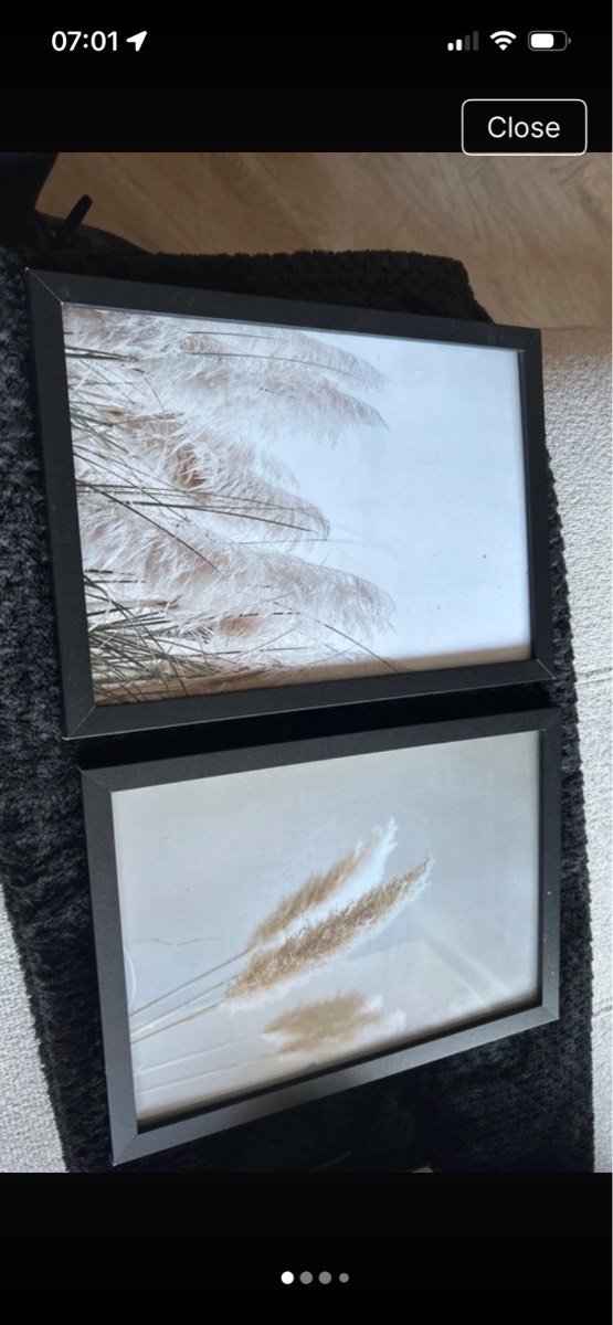 2 x black photo frames