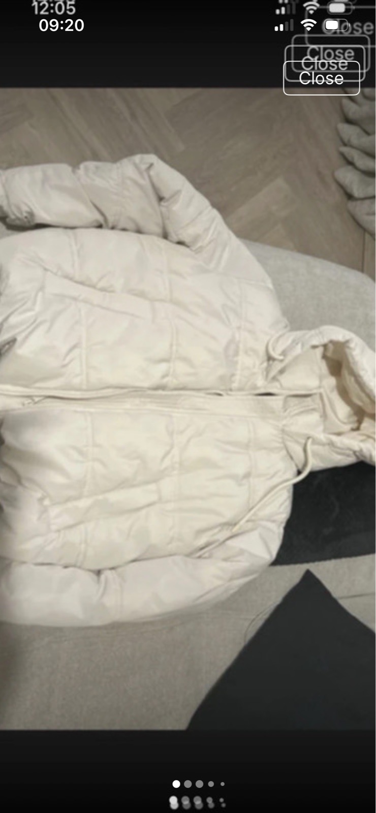 Zara cream puffa jacket size XS