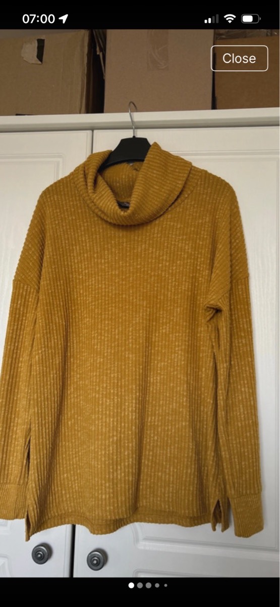 Mustard roll neck jumper size 12