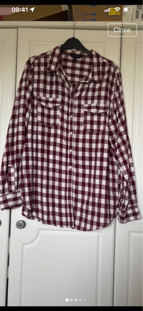 New look cotton check shirt size 16