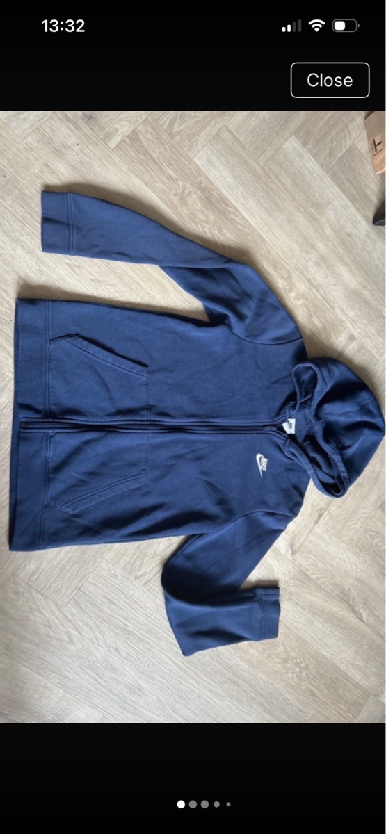 Nike navy zip up hoodie size XL 13-15