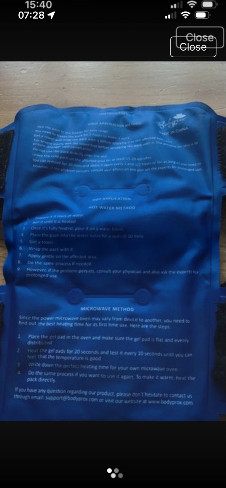 Gel hot/cold reusable shin splints