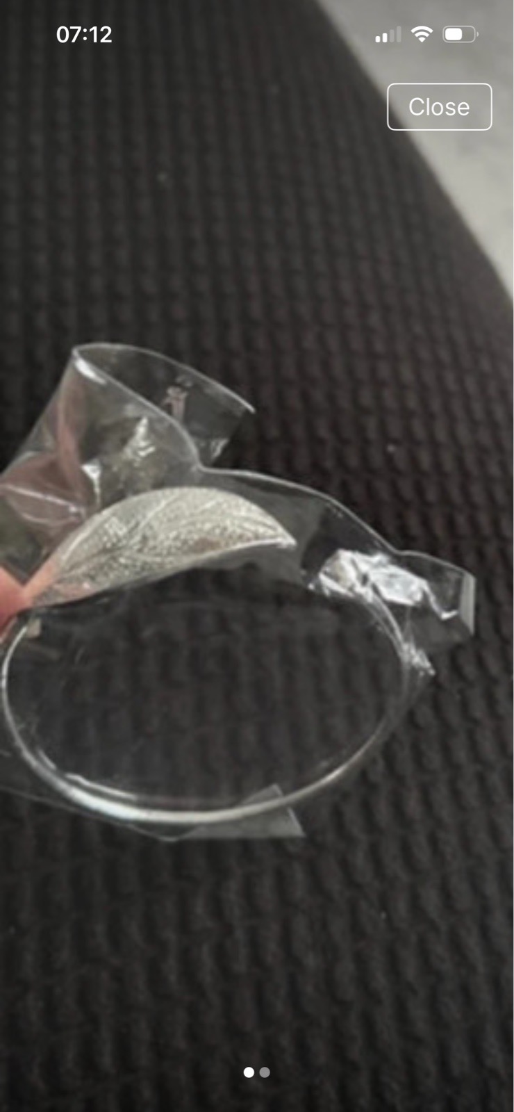 Silver coloured leaf bangle