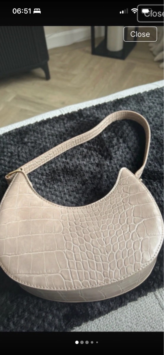 ASOS beige snakeskin effect shoulder bag