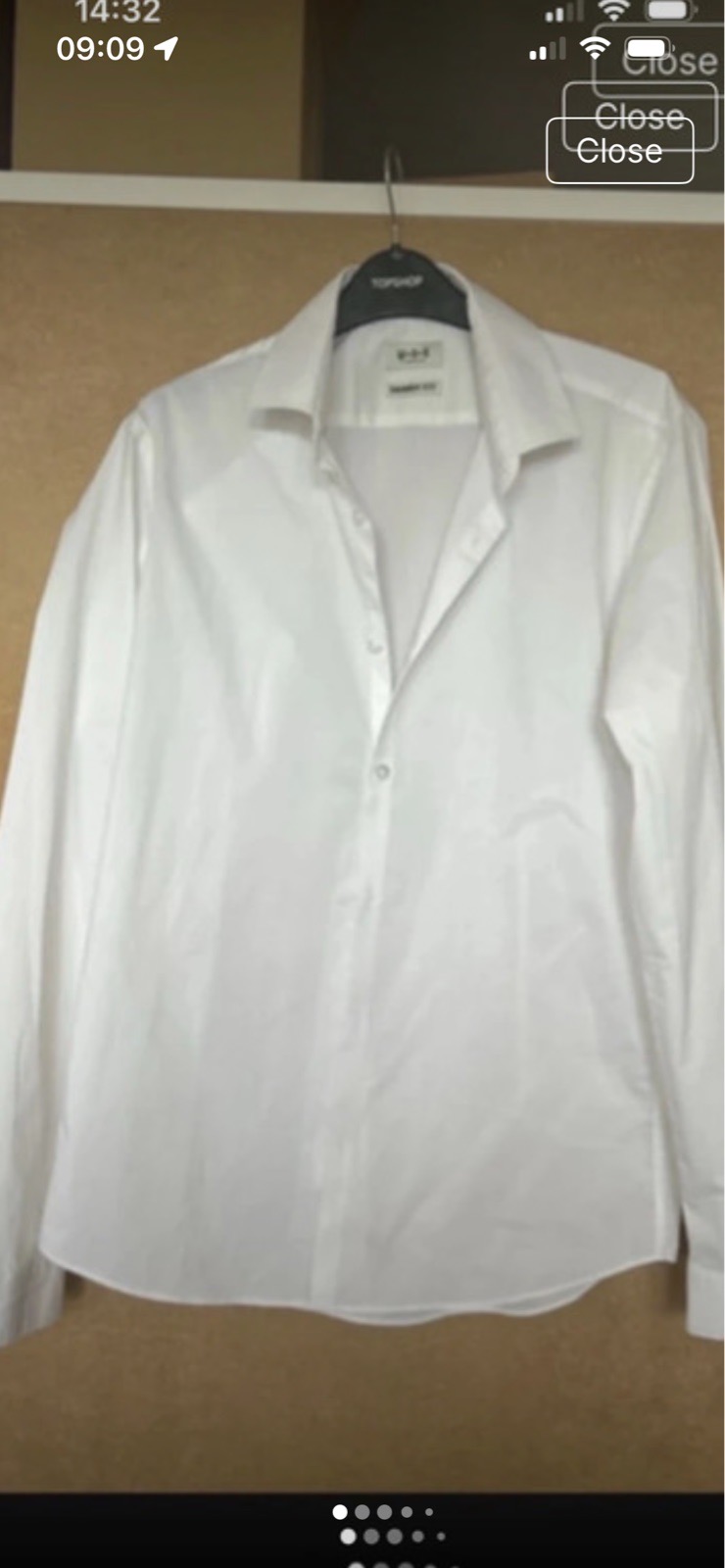Mark Slater skinny fit white shirt size 15.5