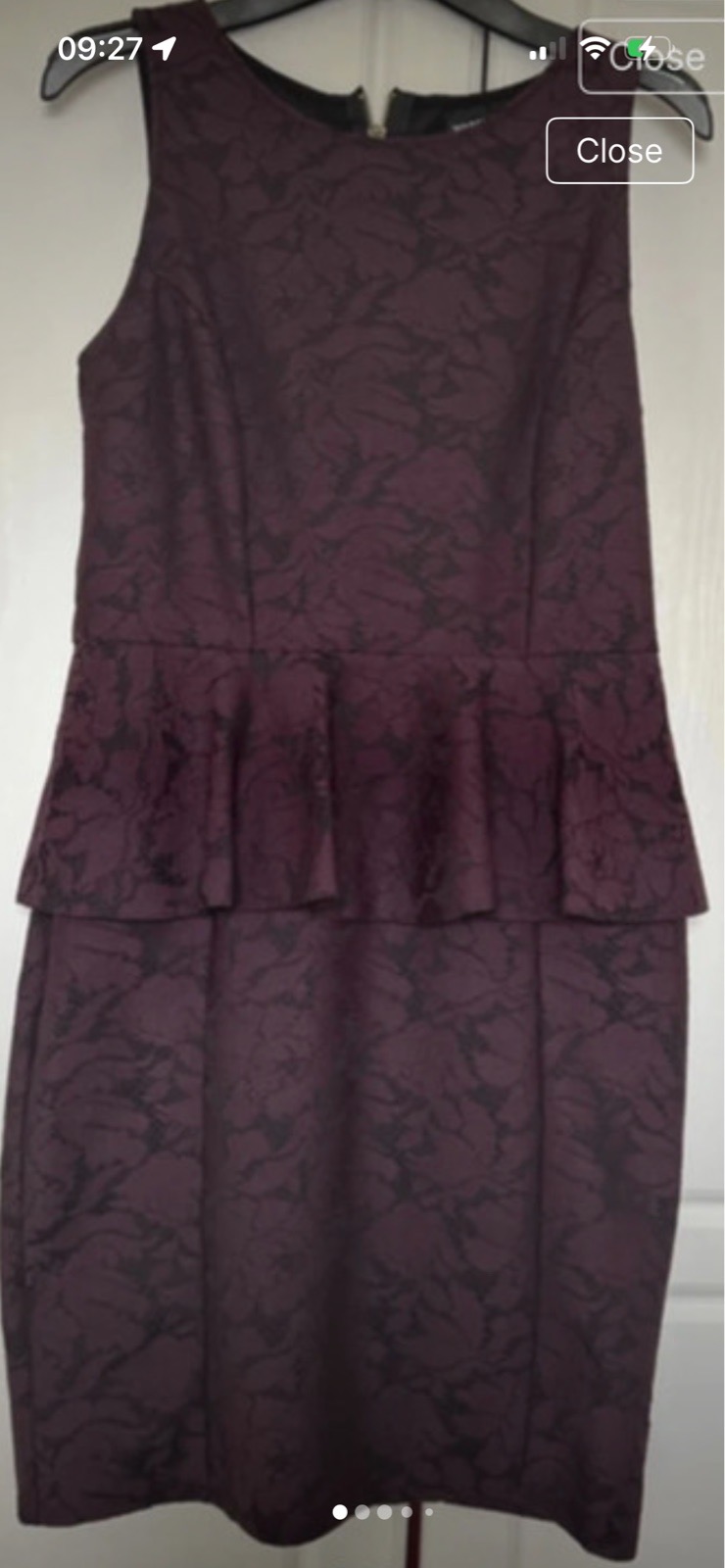 Warehouse peplum lace overlay midi dress size 12