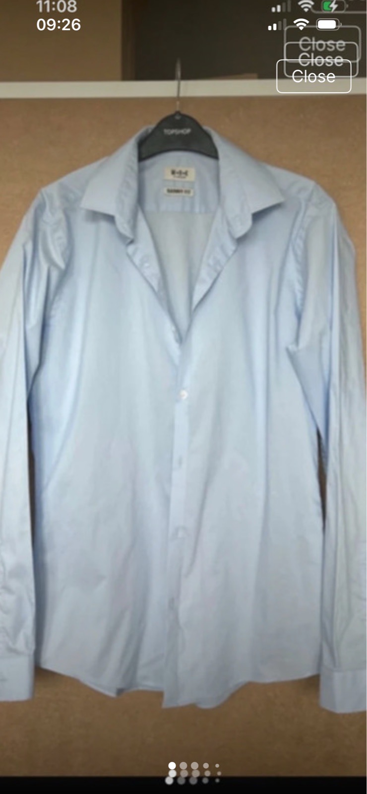 Men’s blue Mark Slater skinny fit shirt size 15.5
