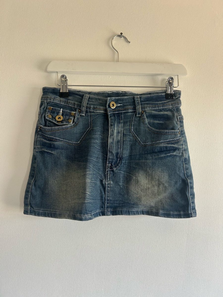 Shein denim detailed mini skirt