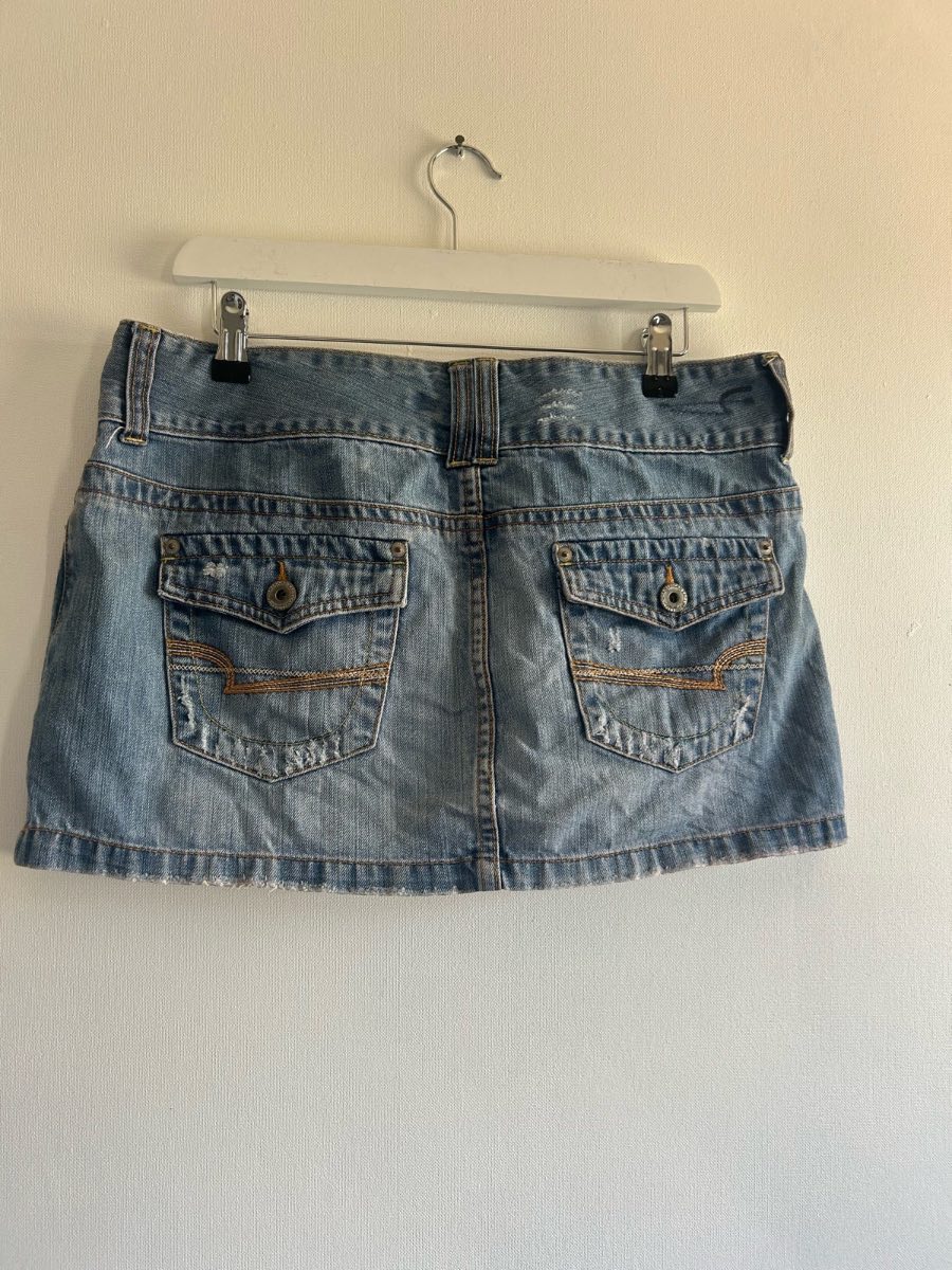 Y2k american eagle hippy denim mini skirt