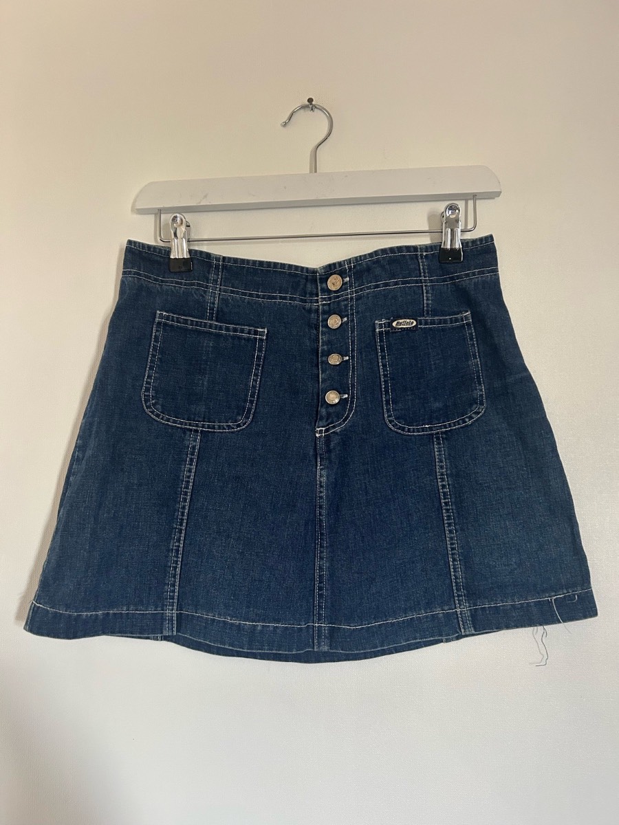Y2k buffalo denim button skirt