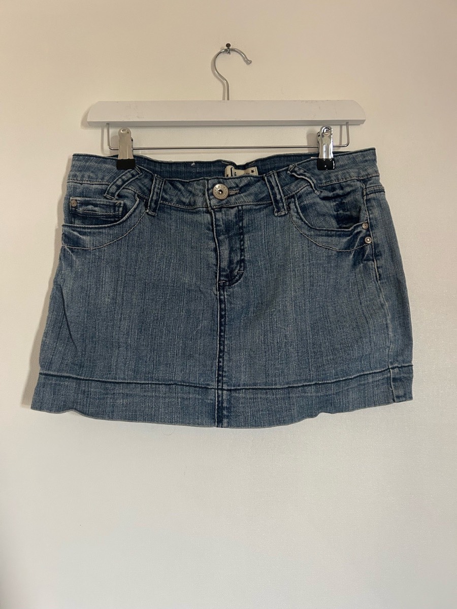 Y2k denim hippie mini skirt
