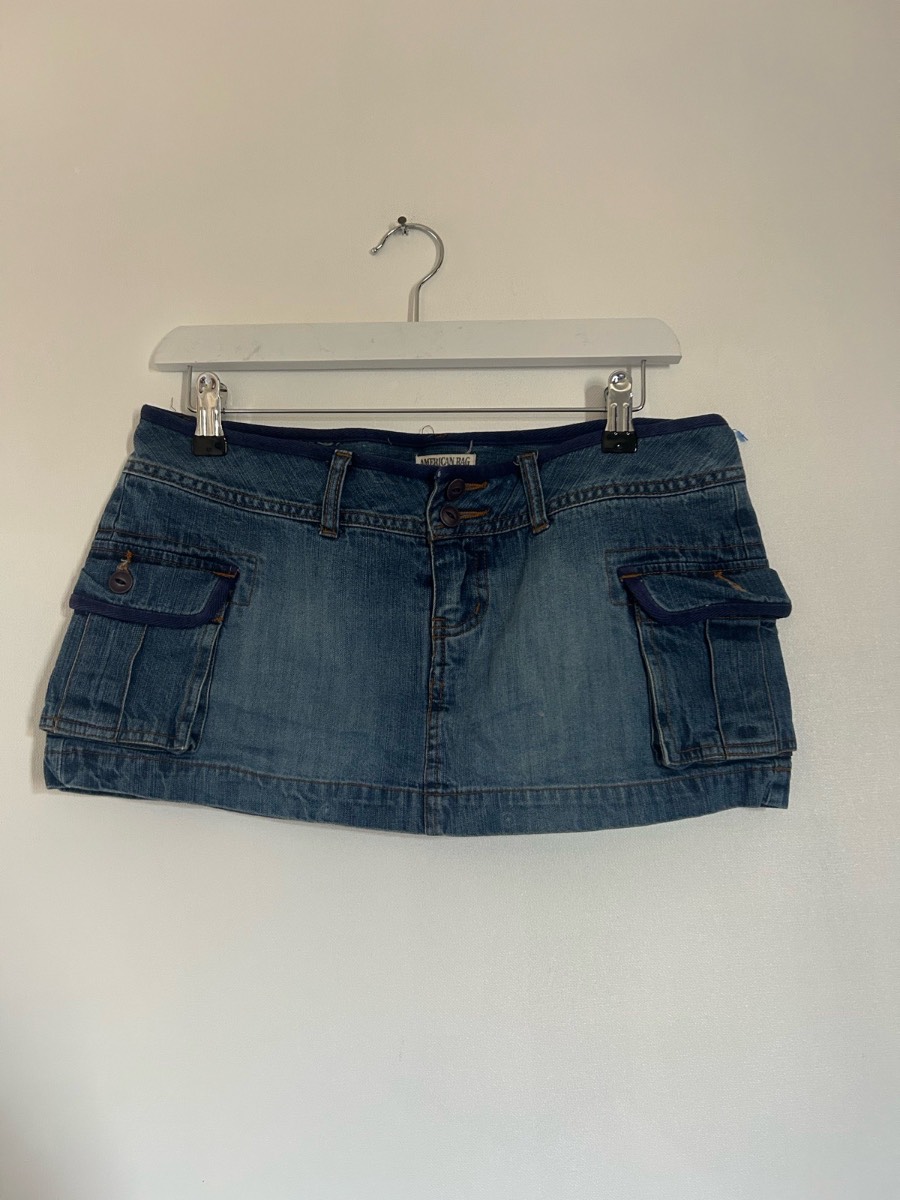 Y2k american rag micro mini denim skirt